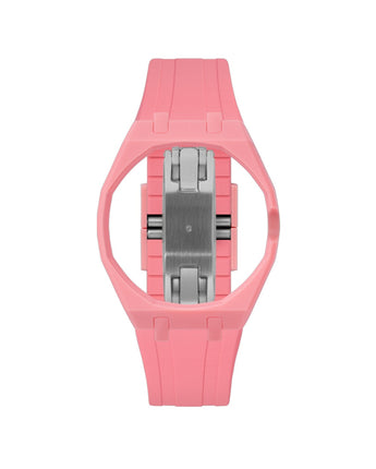 Bubblegum Pink case, 3 o'clock, Bubblegum Pink strap