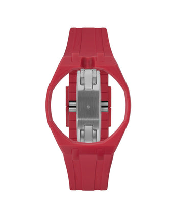 Cherry Red case, 12 o'clock, Cherry Red strap