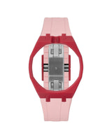 Cherry Red case, 12 o'clock, Sakura Pink strap