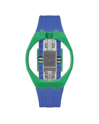 Dark Green case, 12 o'clock, Navy strap