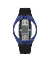 Indigo Blue case, 12 o'clock, Black strap