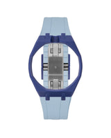 Indigo Blue case, 12 o'clock, Light Blue strap