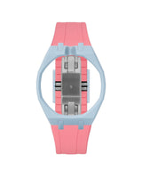 Light Blue case, 12 o'clock, Bubblegum Pink strap