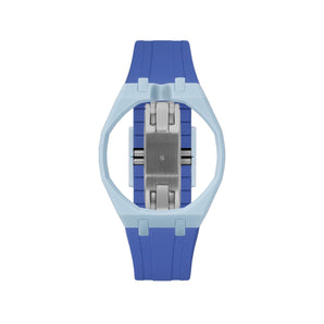 Light Blue case, 12 o'clock, Navy strap