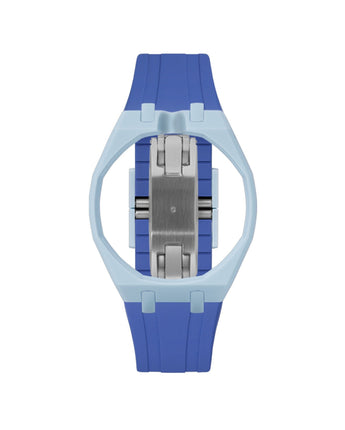 Light Blue case, 12 o'clock, Navy strap