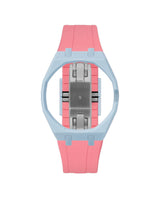 Light Blue case, 3 o'clock, Bubblegum Pink strap