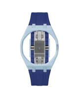 Light Blue case, 3 o'clock, Indigo Blue strap