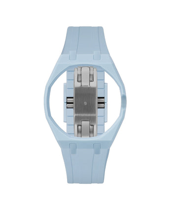 Light Blue case, 3 o'clock, Light Blue strap