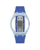 Light Blue case, 3 o'clock, Navy strap