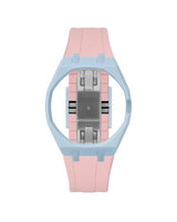 Light Blue case, 3 o'clock, Sakura Pink strap