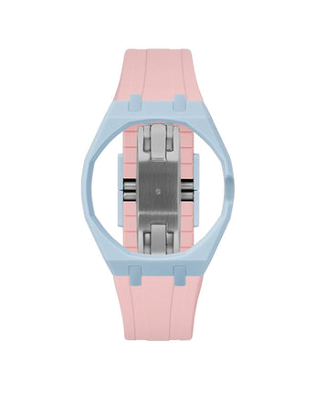 Light Blue case, 3 o'clock, Sakura Pink strap