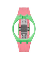 Light Green case, 12 o'clock, Bubblegum Pink strap