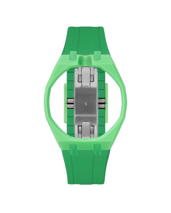 Light Green case, 12 o'clock, Dark Green strap