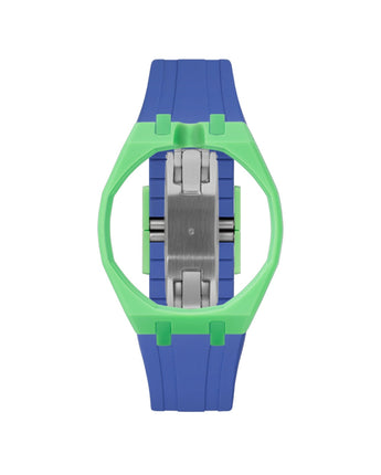 Light Green case, 12 o'clock, Navy strap