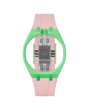 Light Green case, 12 o'clock, Sakura Pink strap