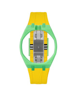 Light Green case, 12 o'clock, Yellow strap