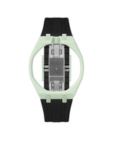 Lime Green case, 12 o'clock, Black strap