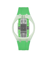 Lime Green case, 12 o'clock, Light Green strap