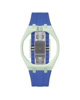 Lime Green case, 12 o'clock, Navy strap
