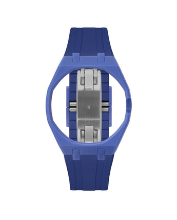 Navy case, 3 o'clock, Indigo Blue strap