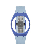 Navy case, 3 o'clock, Light Blue strap