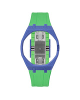 Navy case, 3 o'clock, Light Green strap