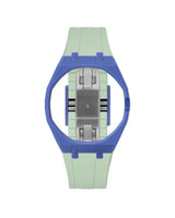 Navy case, 3 o'clock, Lime Green strap