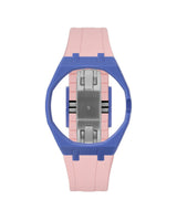 Navy case, 3 o'clock, Sakura Pink strap