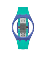 Navy case, 3 o'clock, Turquoise strap
