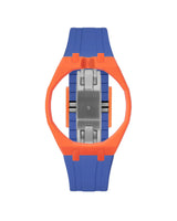 Orange case, 12 o'clock, Navy strap