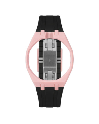 Sakura Pink case, 12 o'clock, Black strap