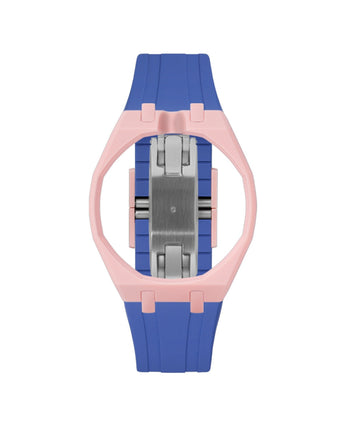 Sakura Pink case, 12 o'clock, Navy strap