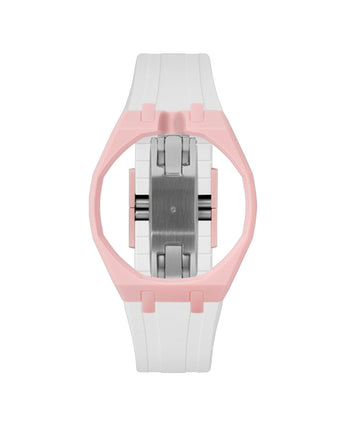 Sakura Pink case, 12 o'clock, White strap