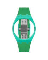 Turquoise case, 3 o'clock, Dark Green strap