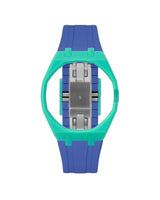 Turquoise case, 3 o'clock, Navy strap