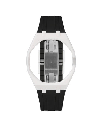 White case, 3 o'clock, Black strap