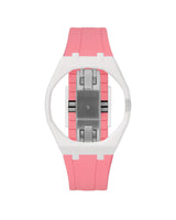 White case, 3 o'clock, Bubblegum Pink strap