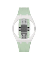 White case, 3 o'clock, Lime Green strap