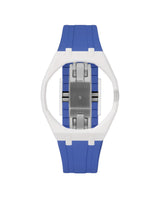 White case, 3 o'clock, Navy strap