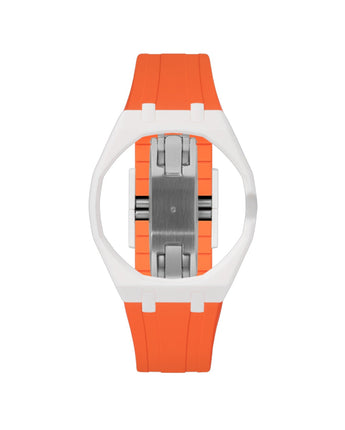 White case, 3 o'clock, Orange strap
