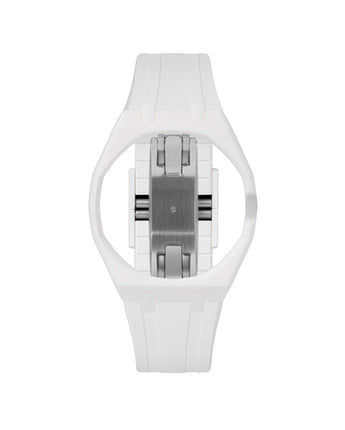White case, 3 o'clock, White strap