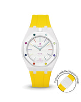 Swatch x AP Royal Pop — White case, Yellow strap — Delugs
