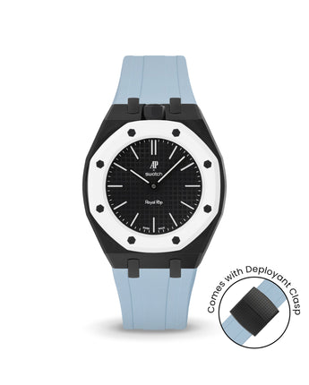 Swatch x AP Royal Pop — Black case, Light Blue strap — Delugs