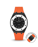 Swatch x AP Royal Pop — Black case, Orange strap — Delugs