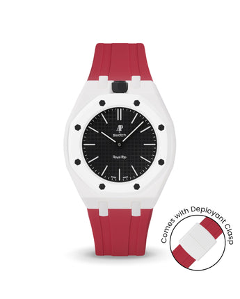 Swatch x AP Royal Pop — White case, Cherry Red strap — Delugs