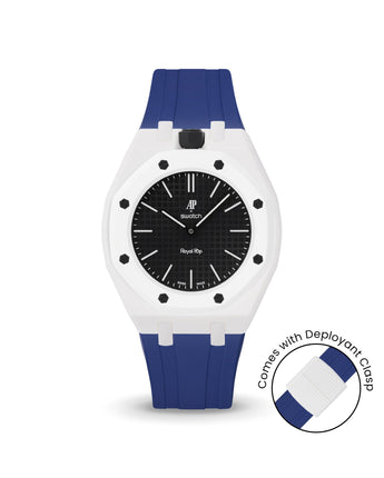 Swatch x AP Royal Pop — White case, Indigo Blue strap — Delugs