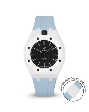 Swatch x AP Royal Pop — White case, Light Blue strap — Delugs