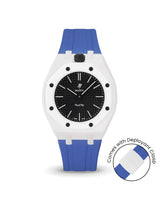 Swatch x AP Royal Pop — White case, Navy strap — Delugs