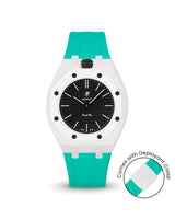 Swatch x AP Royal Pop — White case, Turquoise strap — Delugs