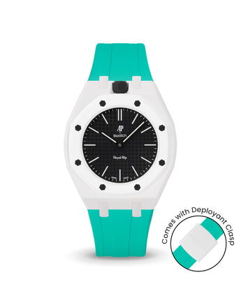 Swatch x AP Royal Pop — White case, Turquoise strap — Delugs